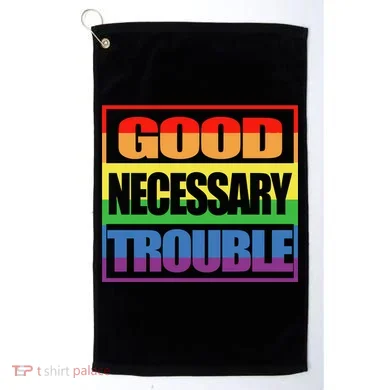 Good Necessary Trouble Rainbow Golf Towel