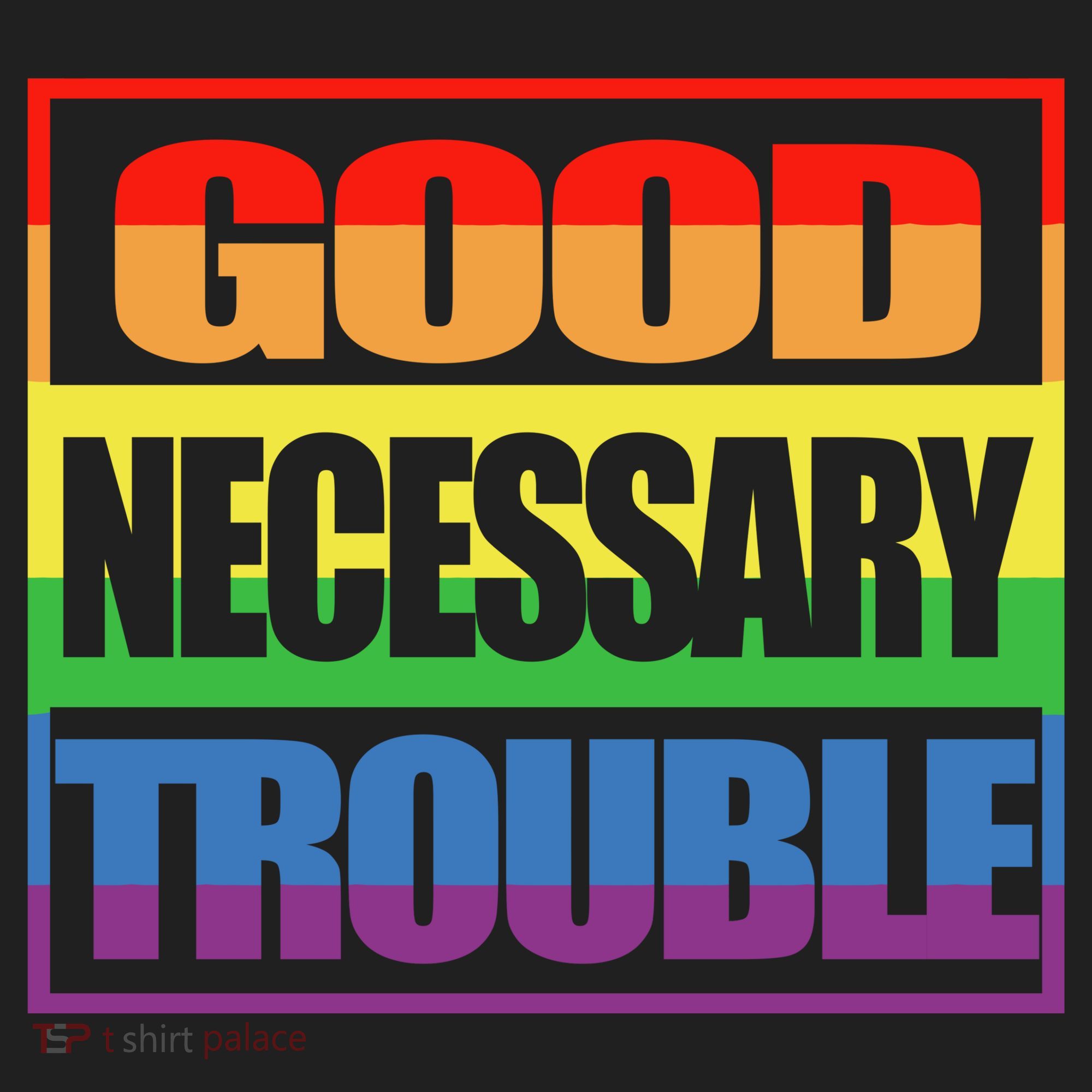 Good Necessary Trouble Rainbow Golf Towel