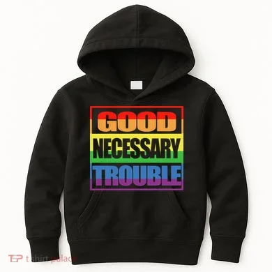 Good Necessary Trouble Rainbow Kids Hoodie