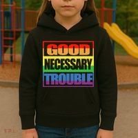 Good Necessary Trouble Rainbow Kids Hoodie thumb 3