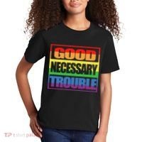 Good Necessary Trouble Rainbow Kids T-Shirt thumb 2