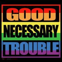 Good Necessary Trouble Rainbow Kids T-Shirt thumb 4