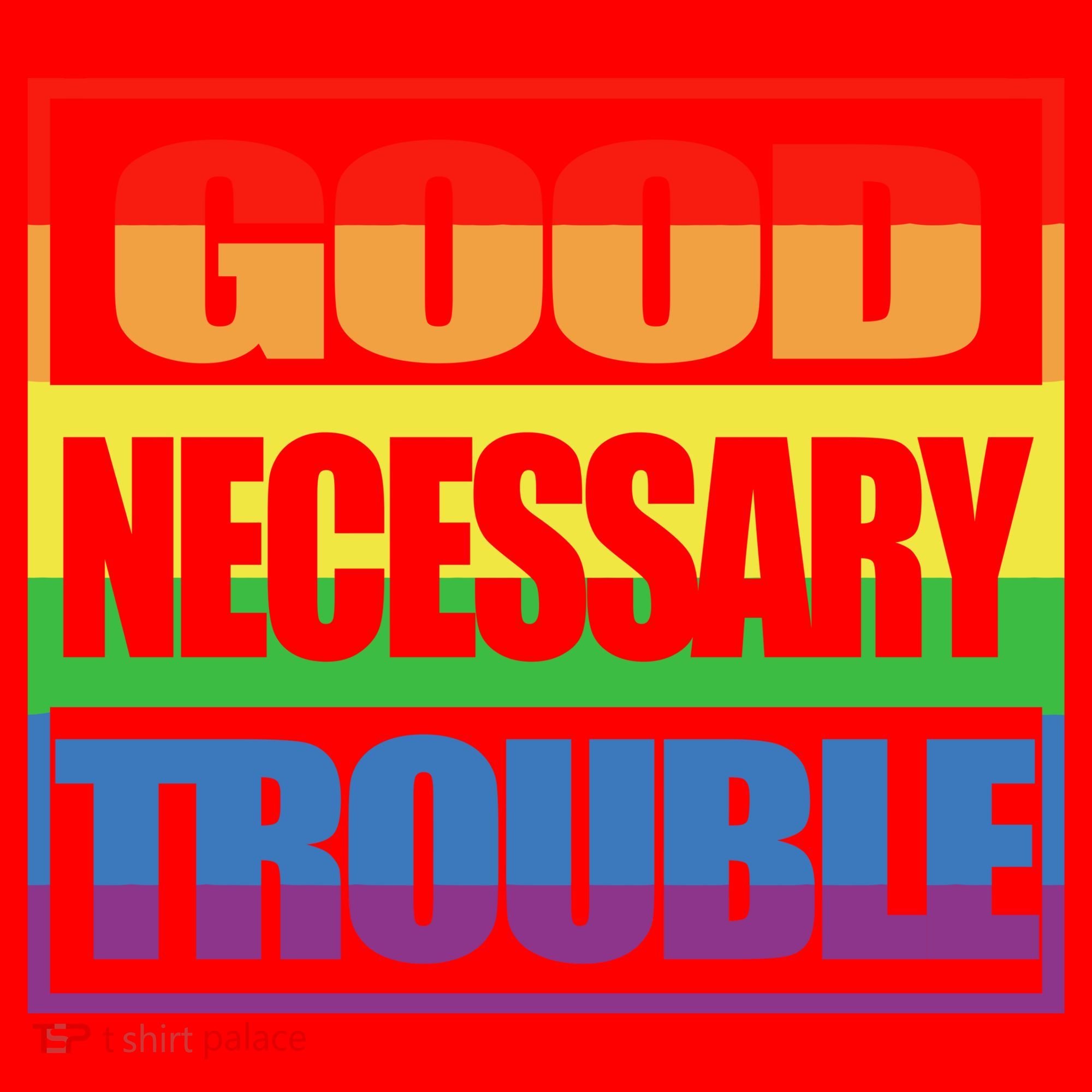 Good Necessary Trouble Rainbow Santa Hat