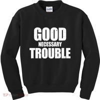 Good Necessary Trouble RIP John Lewis Quote Kids Sweatshirt thumb 0