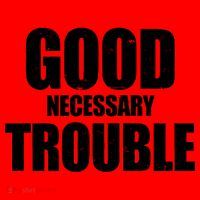 Good Necessary Trouble RIP John Lewis Quote Santa Hat thumb 1
