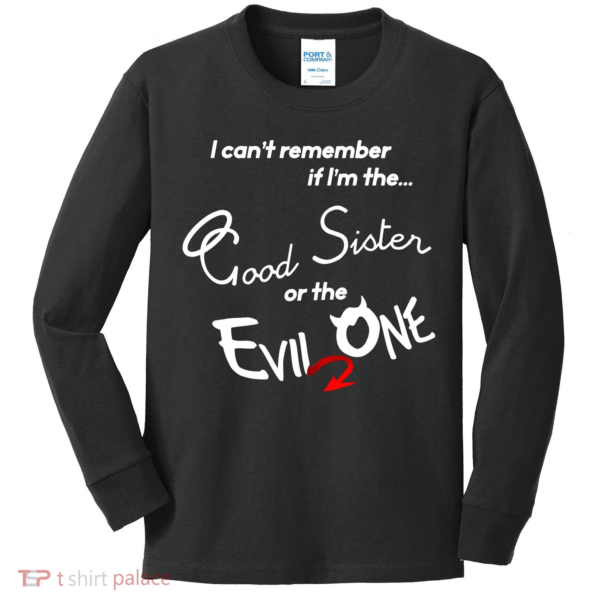 Good Sister Or The Evil Sister Kids Long Sleeve Shirt
