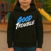 Good Trouble John Lewis Tribute Brush Stroke Kids Hoodie thumb 3