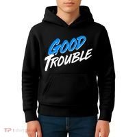 Good Trouble John Lewis Tribute Brush Stroke Kids Hoodie thumb 4