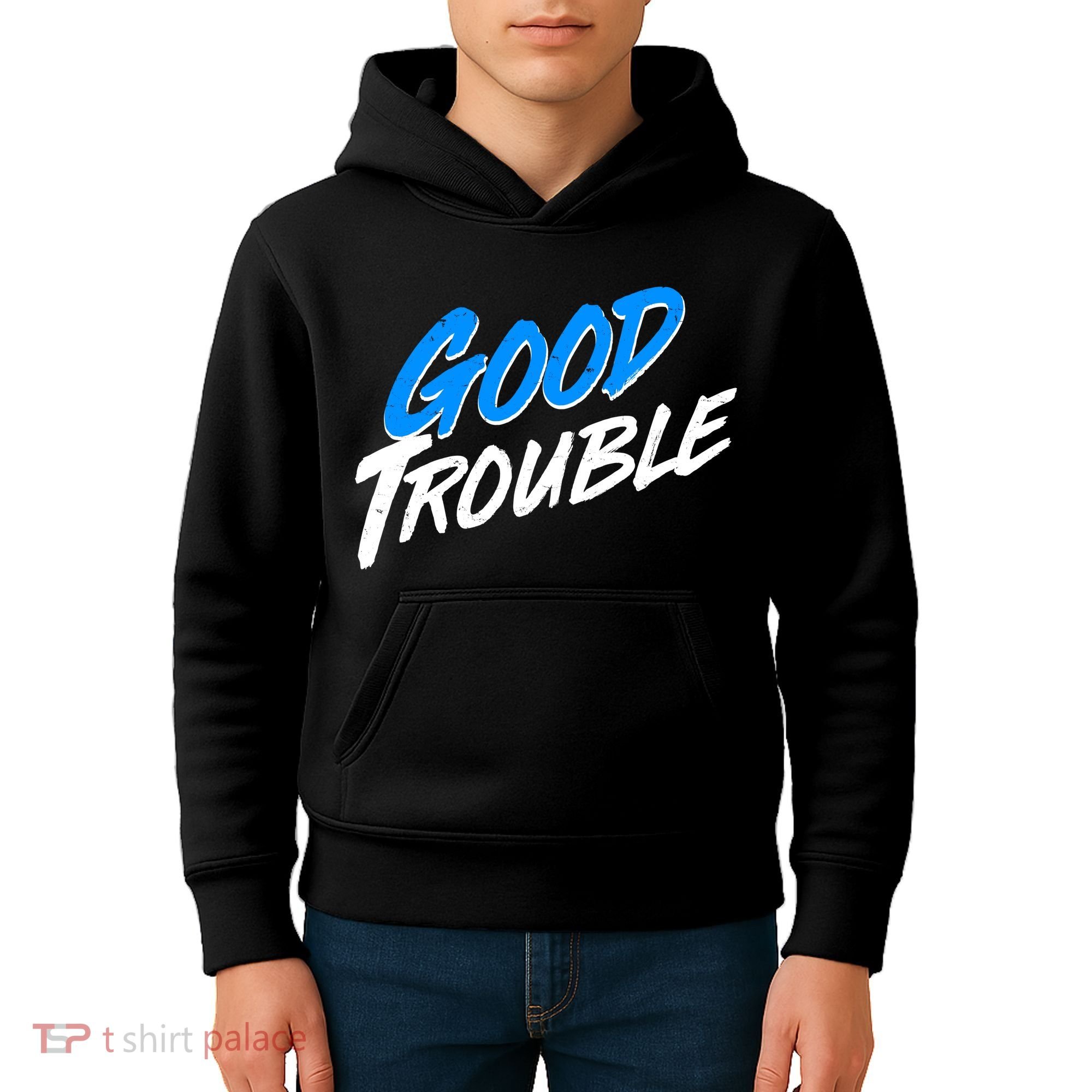 Good Trouble John Lewis Tribute Brush Stroke Kids Hoodie