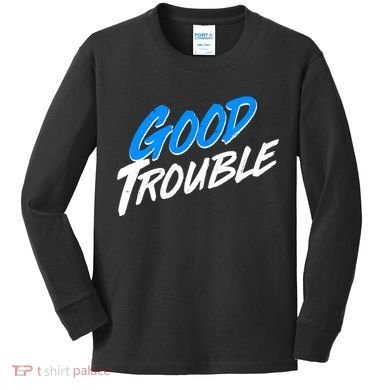 Good Trouble John Lewis Tribute Brush Stroke Kids Long Sleeve Shirt
