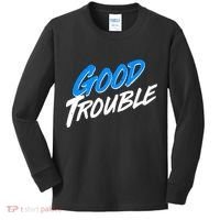Good Trouble John Lewis Tribute Brush Stroke Kids Long Sleeve Shirt thumb 0