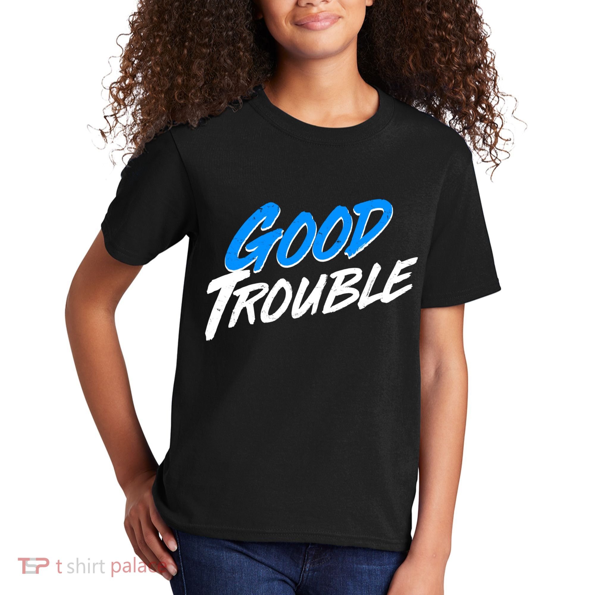 Good Trouble John Lewis Tribute Brush Stroke Kids T-Shirt