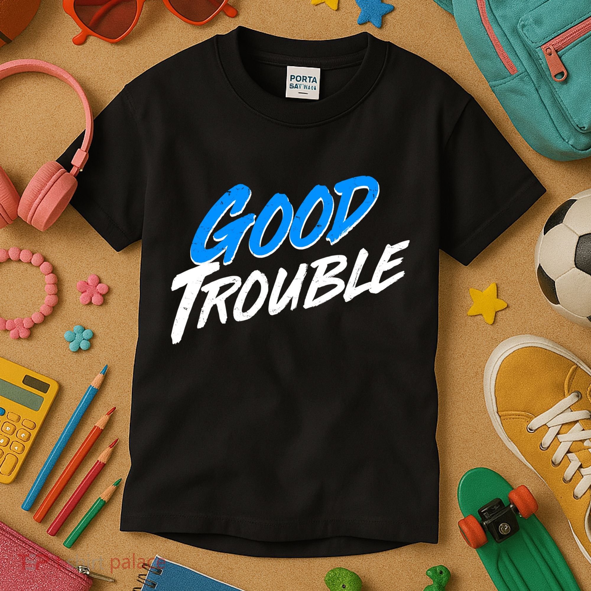 Good Trouble John Lewis Tribute Brush Stroke Kids T-Shirt