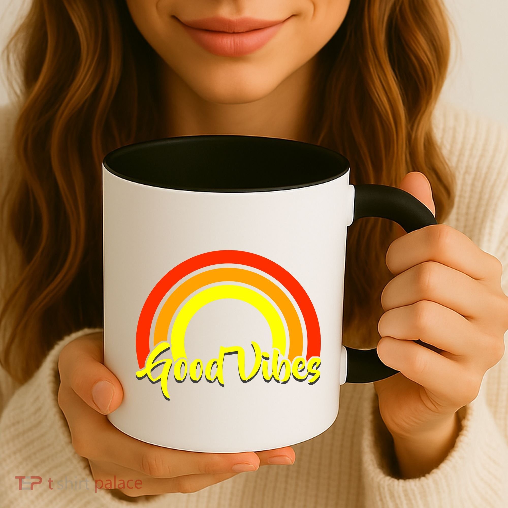 Good Vibes 80s Rainbow Coffee Mug