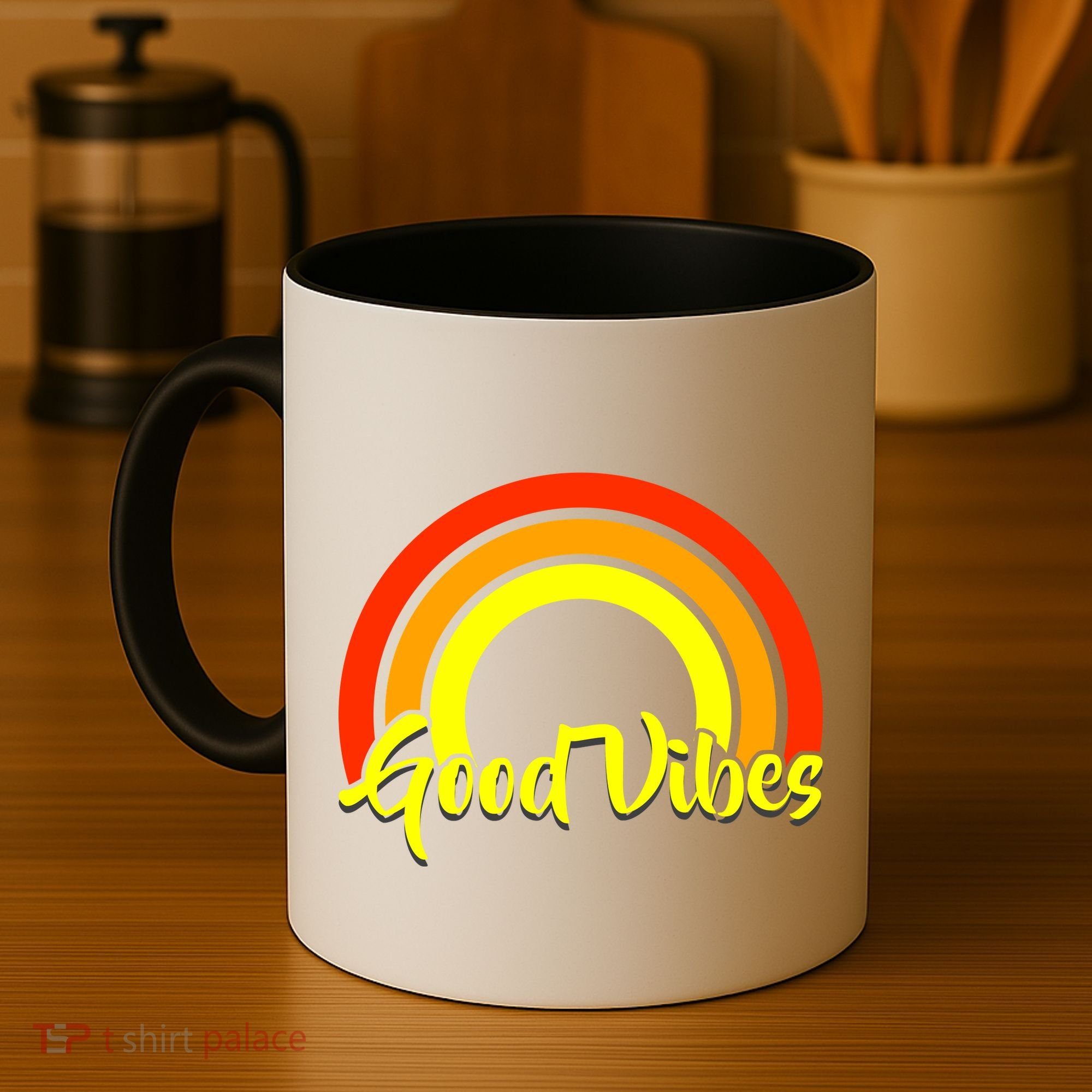 Good Vibes 80s Rainbow Coffee Mug