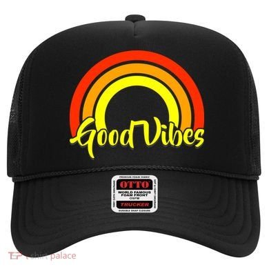 Good Vibes 80s Rainbow Hat