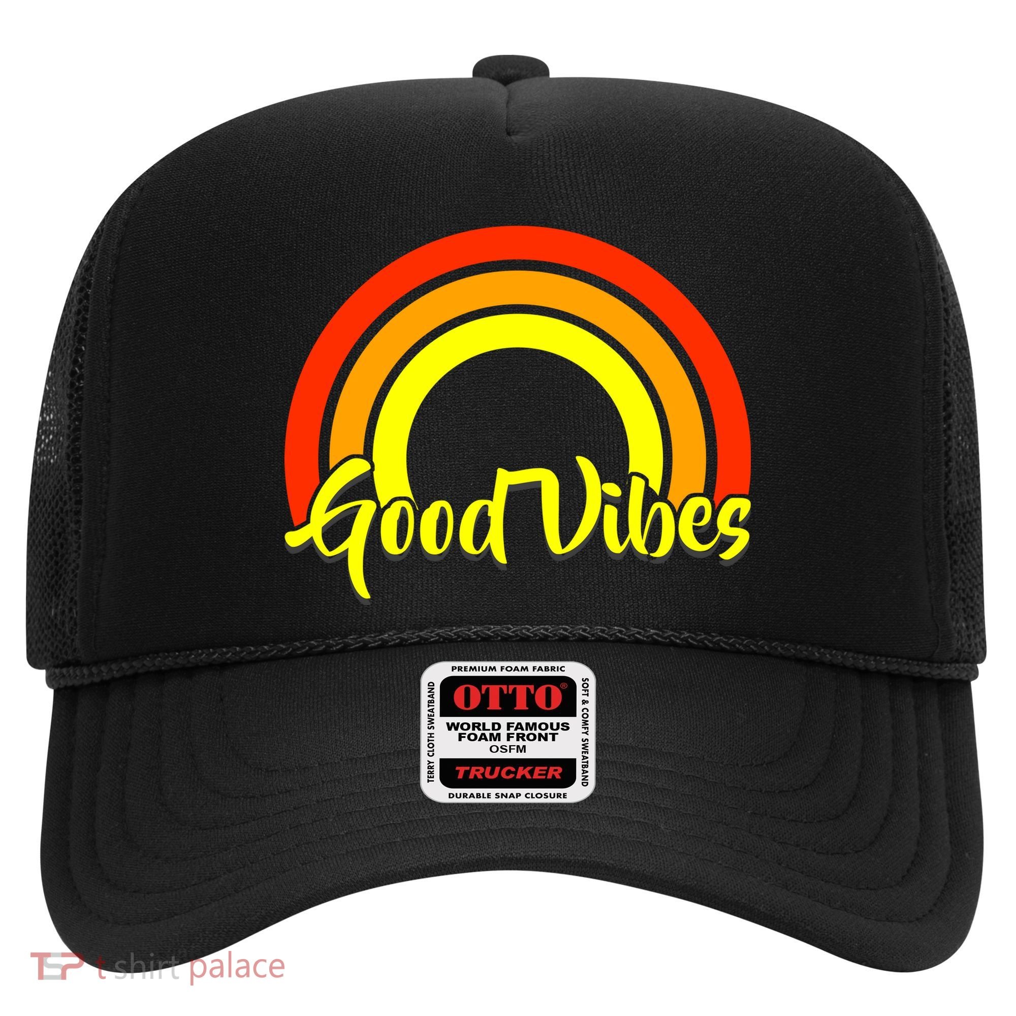 Good Vibes 80s Rainbow Hat