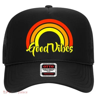 Good Vibes 80s Rainbow Hat