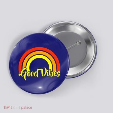 Good Vibes 80s Rainbow Button