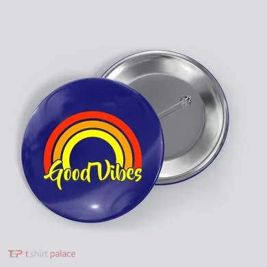 Good Vibes 80s Rainbow Button