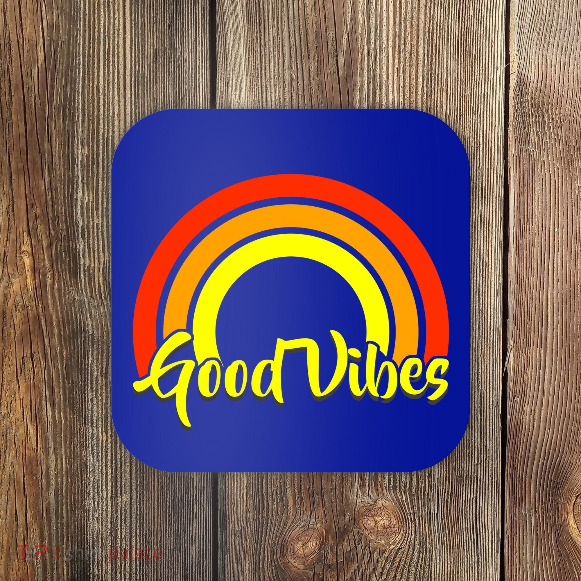 Good Vibes 80s Rainbow Coaster