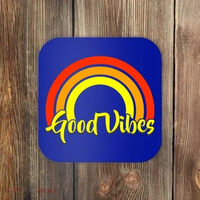 Good Vibes 80s Rainbow Coaster