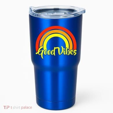 Good Vibes 80s Rainbow Tumbler