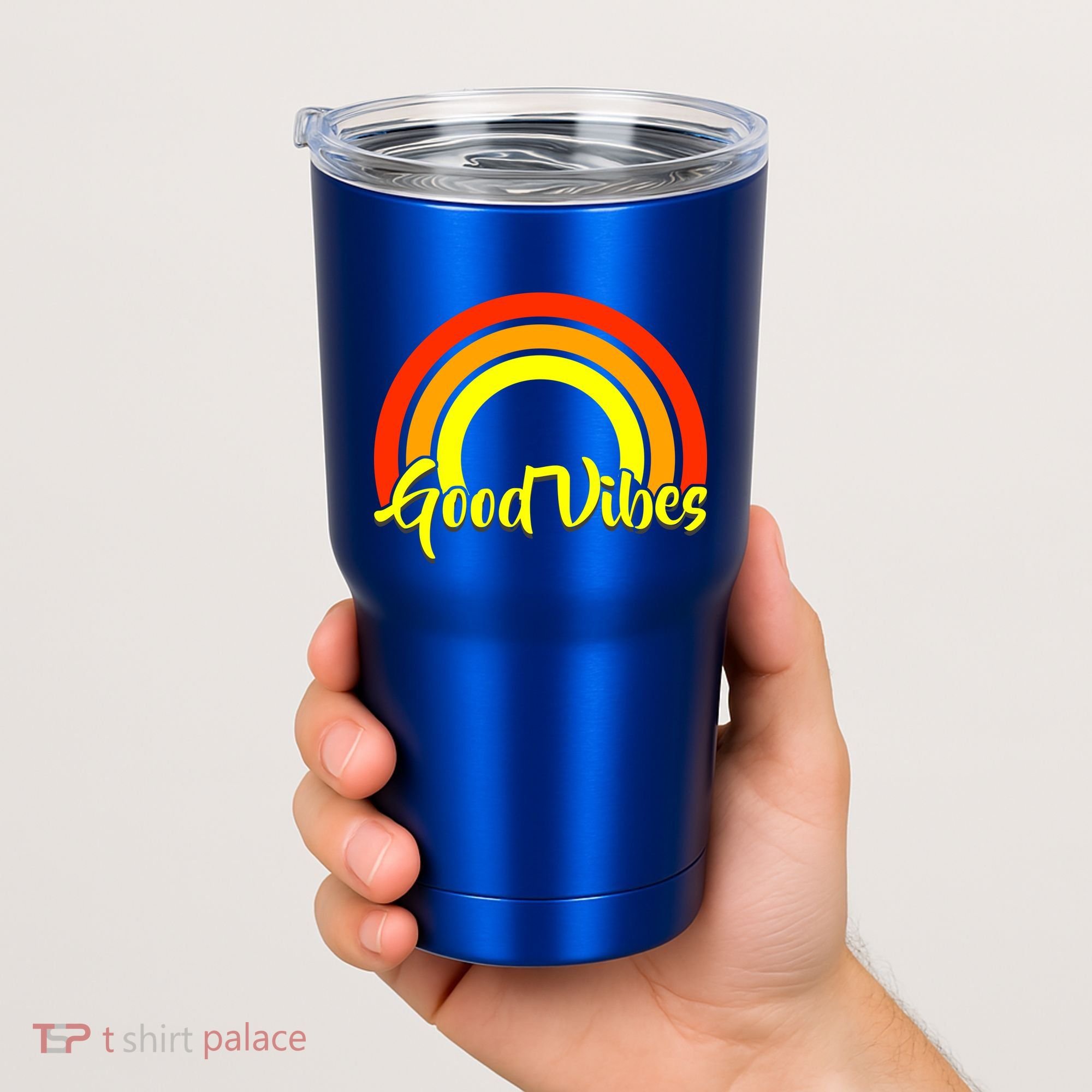 Good Vibes 80s Rainbow Tumbler