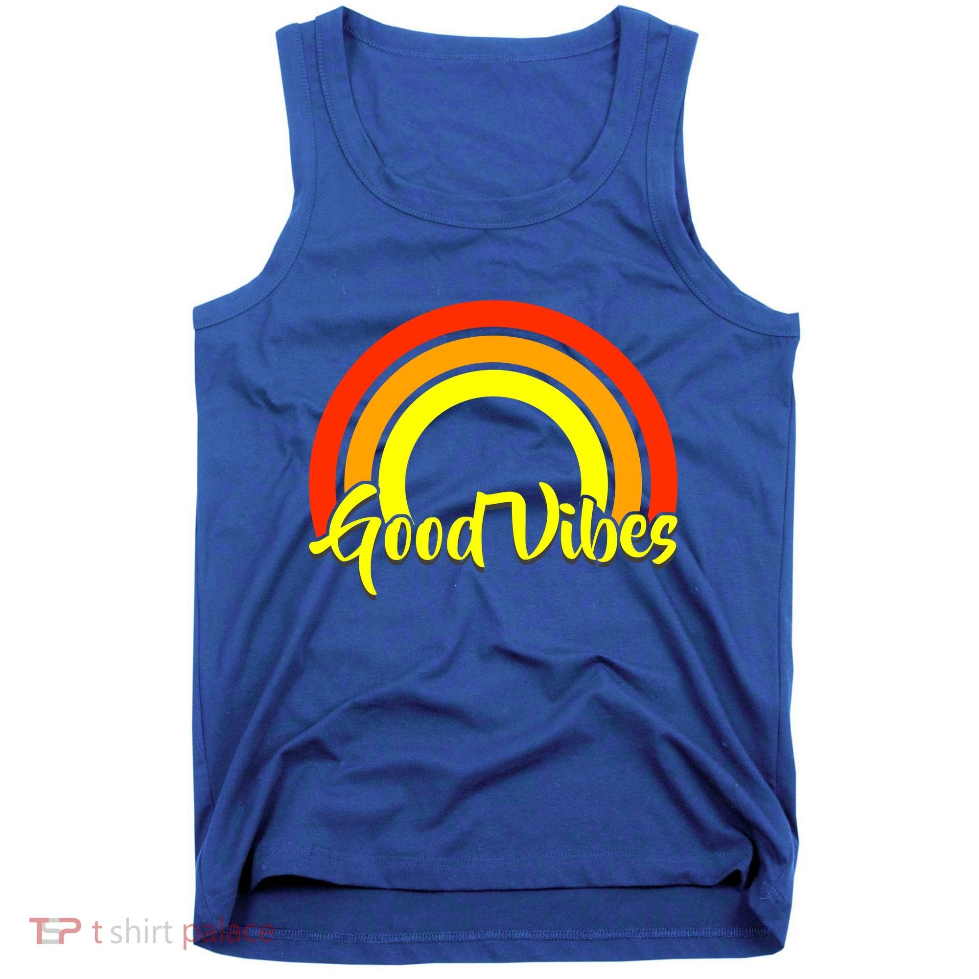 Good Vibes 80s Rainbow Tank Top