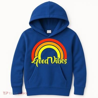 Good Vibes 80s Rainbow Kids Hoodie