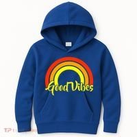 Good Vibes 80s Rainbow Kids Hoodie thumb 0