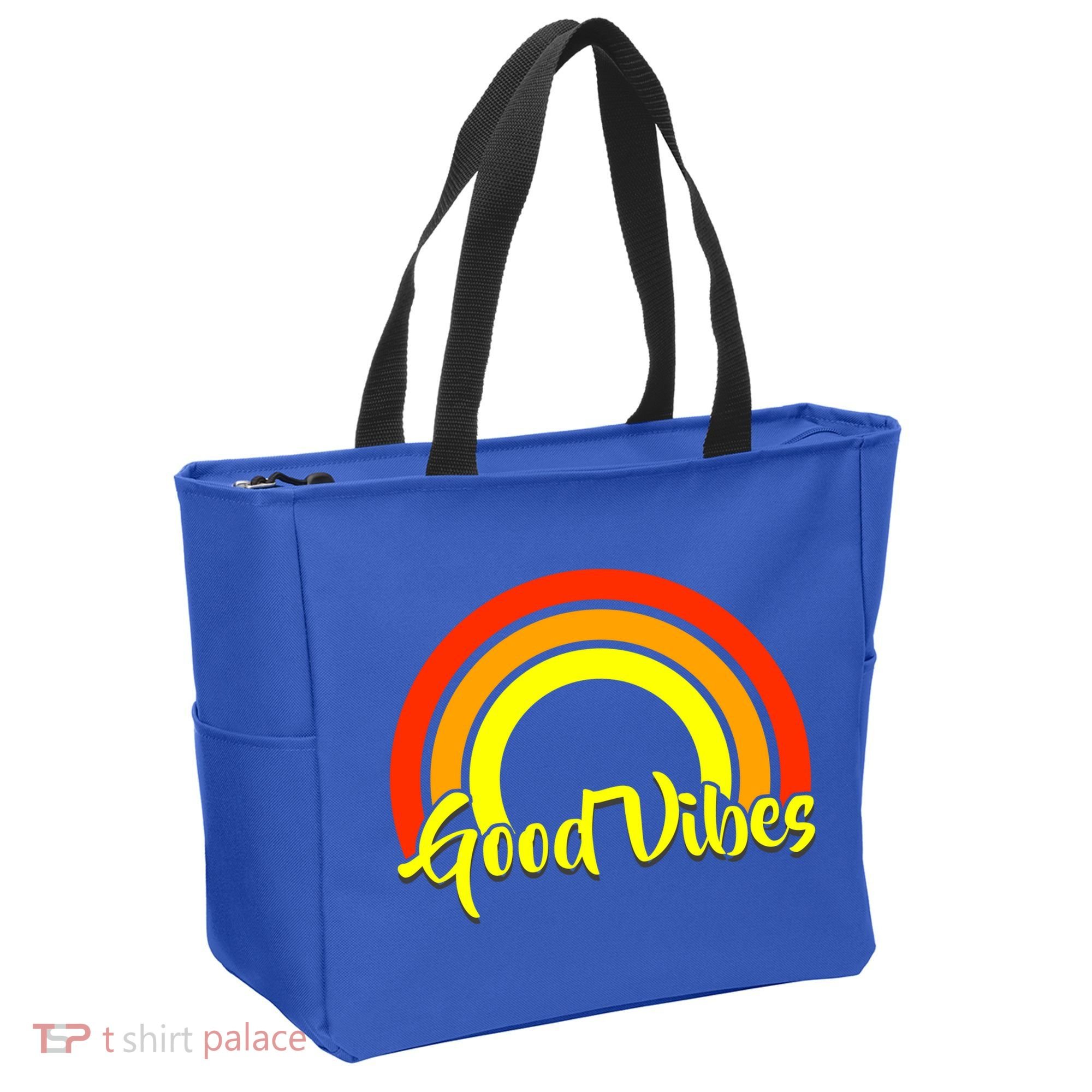 Good Vibes 80s Rainbow Tote Bag