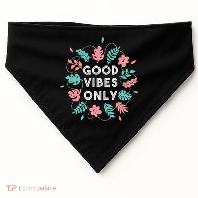 Good Vibes Only Flower USA-Made Doggie Bandana