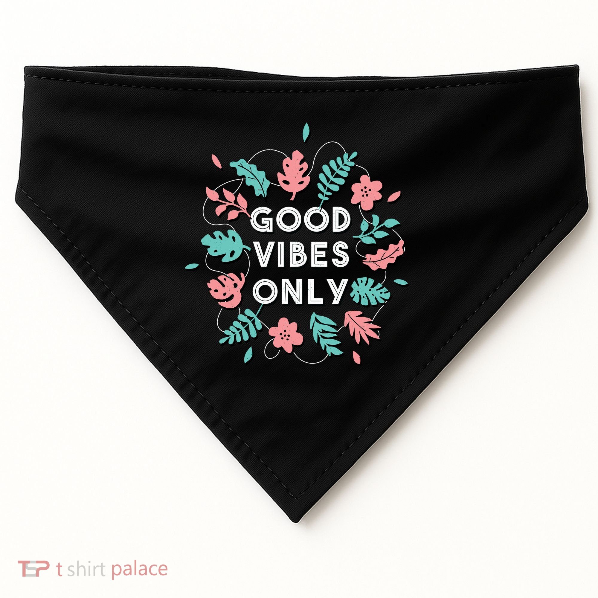 Good Vibes Only Flower USA-Made Doggie Bandana