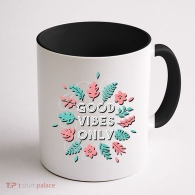 Good Vibes Only Flower Coffee Mug back