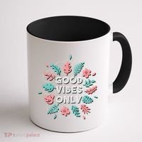Good Vibes Only Flower Coffee Mug thumb 1