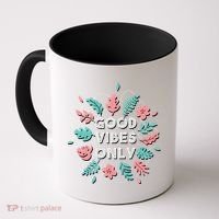 Good Vibes Only Flower Coffee Mug thumb 0