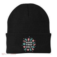 Good Vibes Only Flower Beanie thumb 0