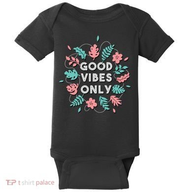 Good Vibes Only Flower Baby Bodysuit
