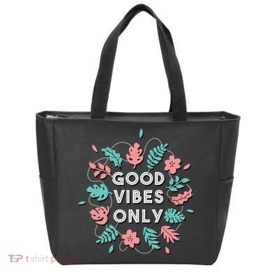 Good Vibes Only Flower Tote Bag