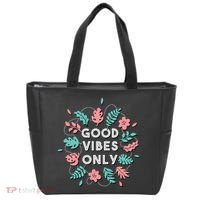 Good Vibes Only Flower Tote Bag thumb 0