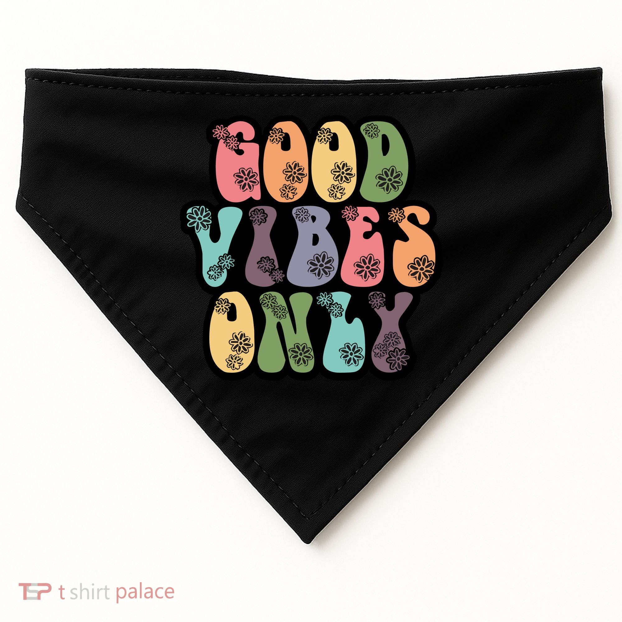 Good Vibes Only Retro 80's Hip USA-Made Doggie Bandana