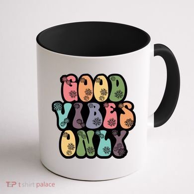 Good Vibes Only Retro 80's Hip Coffee Mug back