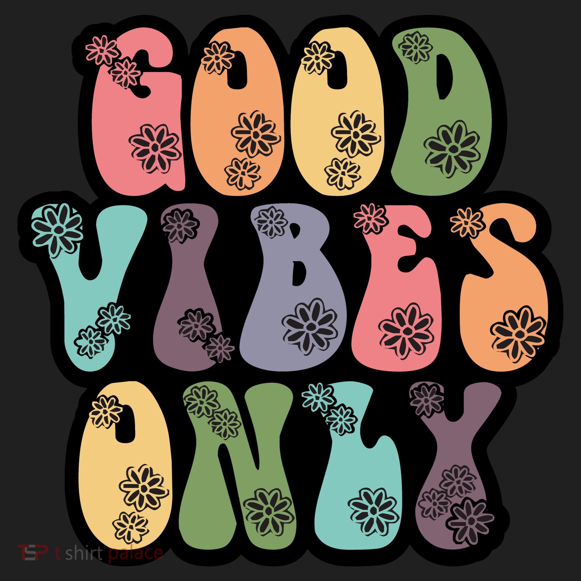Good Vibes Only Retro 80's Hip Golf Towel
