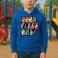 Good Vibes Only Retro 80's Hip Kids Hoodie thumb 2