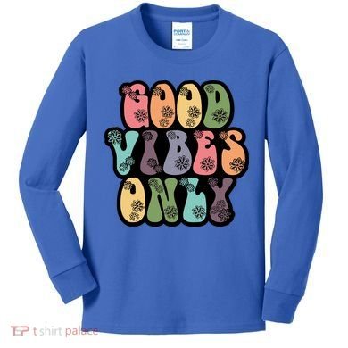 Good Vibes Only Retro 80's Hip Kids Long Sleeve Shirt
