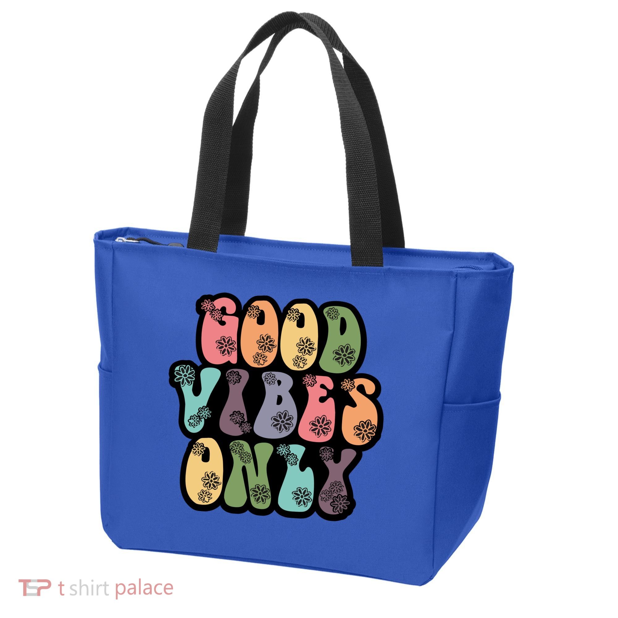 Good Vibes Only Retro 80's Hip Tote Bag
