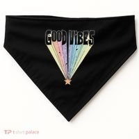 Good Vibes Retro Rainbow USA-Made Doggie Bandana thumb 0