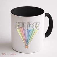 Good Vibes Retro Rainbow Coffee Mug thumb 1