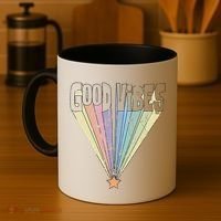 Good Vibes Retro Rainbow Coffee Mug thumb 4